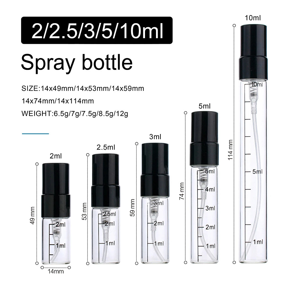100Piece/Lot Refillable Perfume Bottle Empty Spray Bottle Aluminium Perfume Bottles Atomizer Cosmetic Travel Container Perfumes