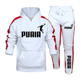 Autumn Winter Popular Mens Tracksuit Hooded Sweatshirts+Jogging Pants Set Daily Gym Outfits Casual Sports High Street Clothing