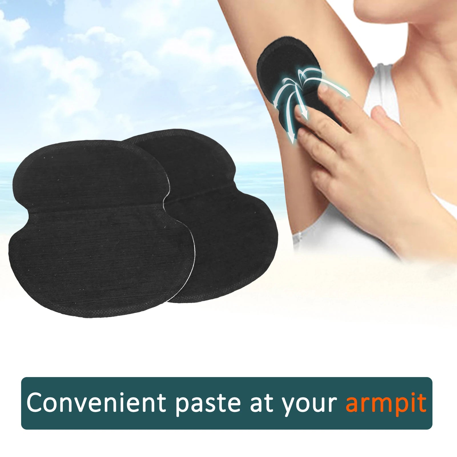 60pcs Underarm Sweat Pads NonWoven Fabric Dress Clothing Underarm Armpit Sweat Pads Black