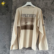 Black Apricot Vultures Long Sleeve T-shirt Men Woman 1:1 YZY High Street Loose Tee Top Vintage Graphic Print