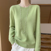 2024 Fashion 100% Merino Wool Sweater Cashmere Pullover O-Neck Long Sleeve Women Knitwear Autumn Winter Clothing Y2K Tops O Ling