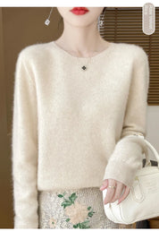 2024 Fashion 100% Merino Wool Sweater Cashmere Pullover O-Neck Long Sleeve Women Knitwear Autumn Winter Clothing Y2K Tops O Ling
