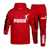 Autumn Winter Popular Mens Tracksuit Hooded Sweatshirts+Jogging Pants Set Daily Gym Outfits Casual Sports High Street Clothing