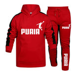 Autumn Winter Popular Mens Tracksuit Hooded Sweatshirts+Jogging Pants Set Daily Gym Outfits Casual Sports High Street Clothing