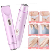 Women Electric Shaver Dual Head Bikini Trimmer Waterproof Body Hair  Trimmer Facial Hair Remover for Bikini Underarm Leg Arm