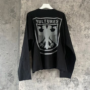 Black Apricot Vultures Long Sleeve T-shirt Men Woman 1:1 YZY High Street Loose Tee Top Vintage Graphic Print