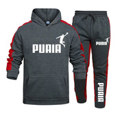 Autumn Winter Popular Mens Tracksuit Hooded Sweatshirts+Jogging Pants Set Daily Gym Outfits Casual Sports High Street Clothing