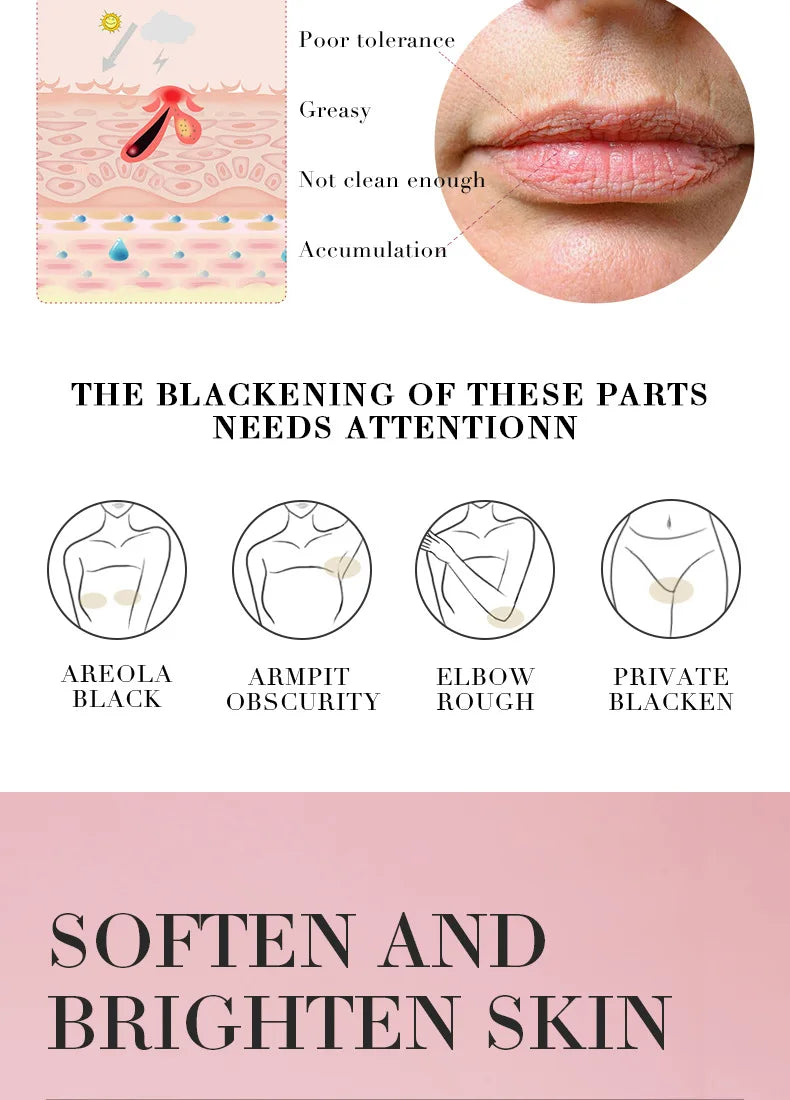 Body Whitening Cream Arms Thighs Underarm Knees Whitening Essence Cream Brighten Moisturizing Body Korean Skin Care Products