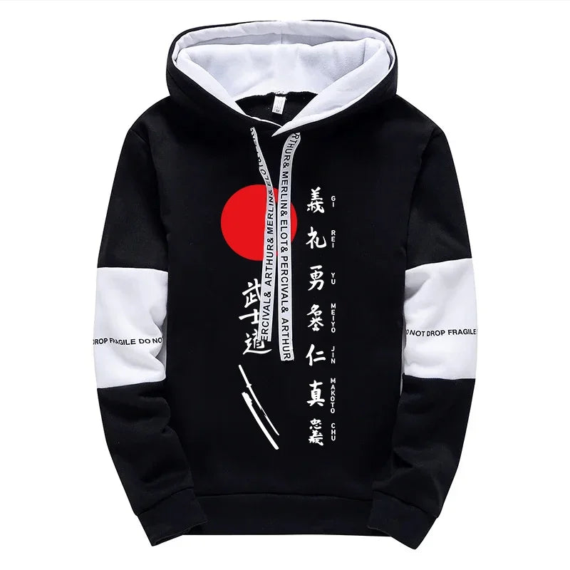 Japan Street Mens Tracksuit Printed Casual Sweatshirts Sportswear Sports Jogging Mens Clothing Fashion Single Piece Hoodie Pants