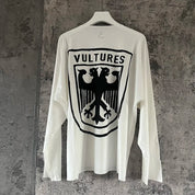 Black Apricot Vultures Long Sleeve T-shirt Men Woman 1:1 YZY High Street Loose Tee Top Vintage Graphic Print