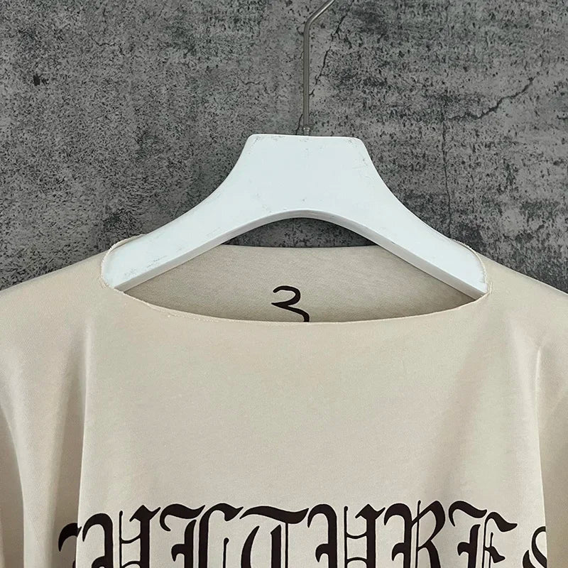 Black Apricot Vultures Long Sleeve T-shirt Men Woman 1:1 YZY High Street Loose Tee Top Vintage Graphic Print