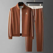 New Men's Autumn Stand-Collar Casual Sports Suit - Trendy Fashion Activewear with Long-Sleeve Top and Straight-Leg Pants