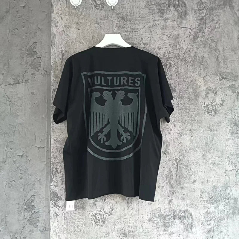 Black Apricot Vultures Long Sleeve T-shirt Men Woman 1:1 YZY High Street Loose Tee Top Vintage Graphic Print