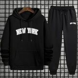 2025 Hot Sale Mens Sportswear 2pcs Set Hoodie and Sweatpants Autumn Winter Daily Casual Sporty Jogging Suit Urban Fashion Outfit